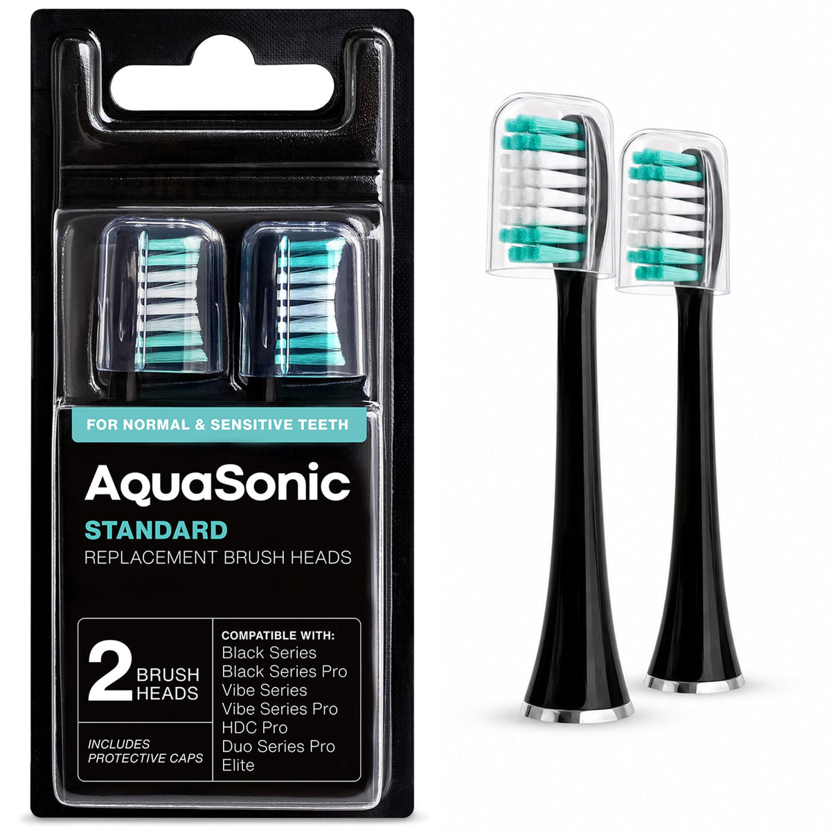 Black 2 Pack Replacement Brush Heads S5549