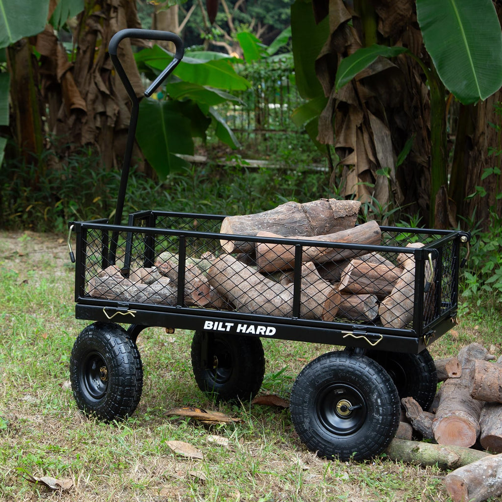 400 Lbs Capacity Mesh Steel Garden Cart with 10" All Terrain Wheels G763778