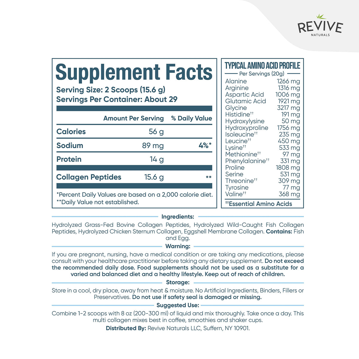 Multi Collagen Hydrolyzed Protein Powder 16oz F995028