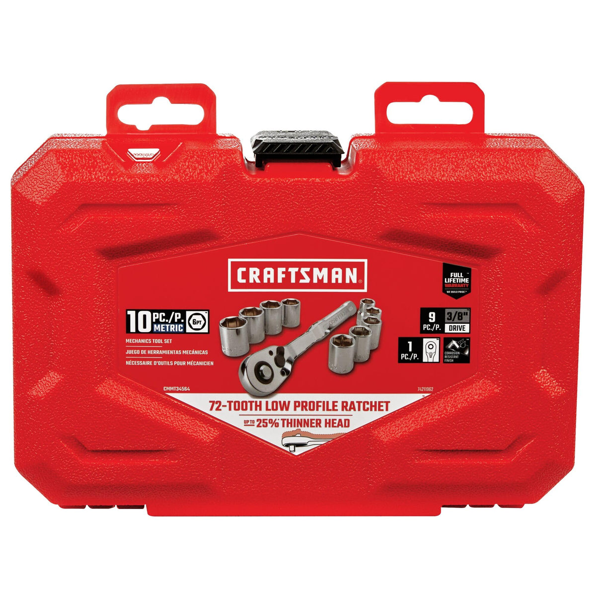 Mechanics Tool Set, Metric, 3/8 Inch Drive, 10 Piece Q545