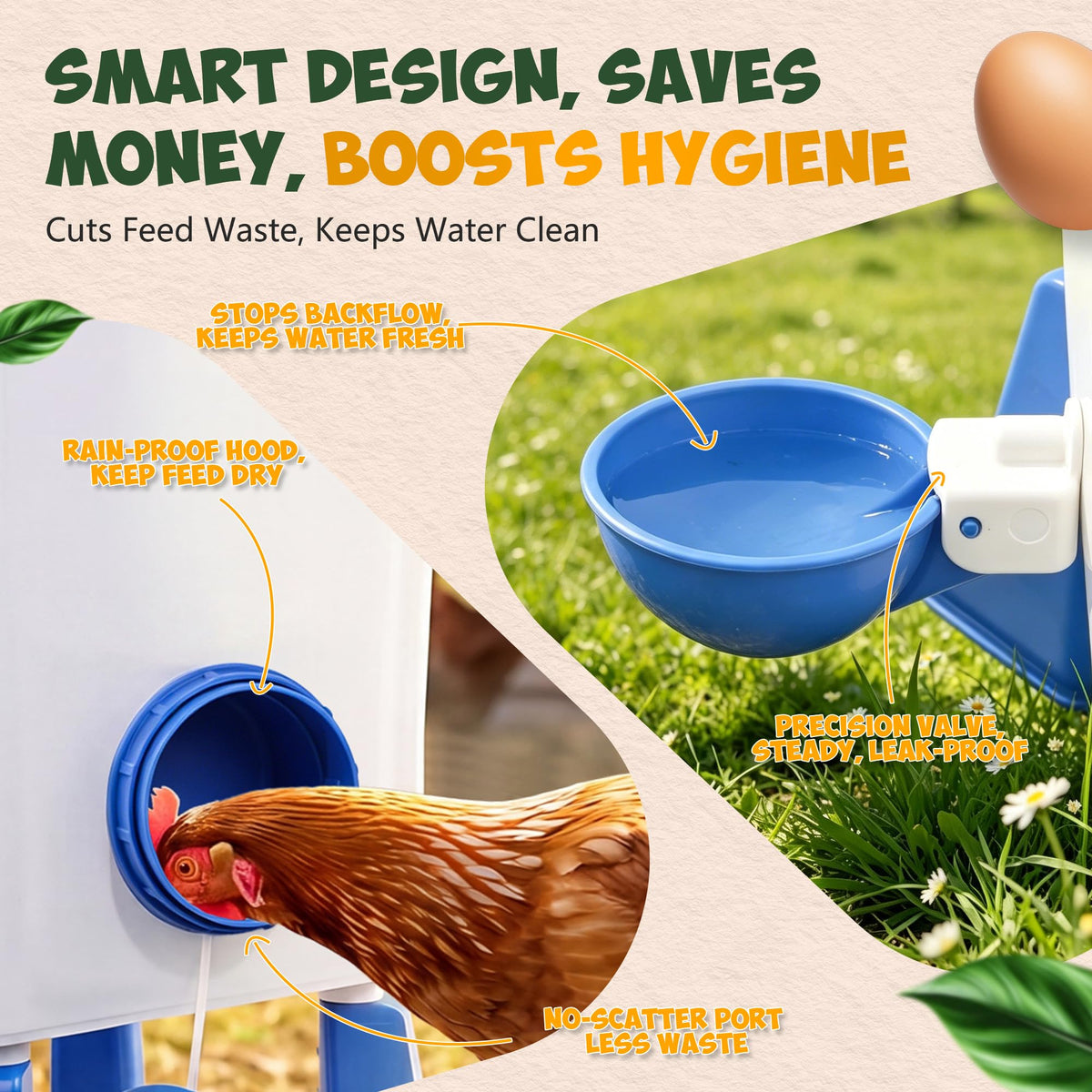 Chicken Feeder and Waterer Set 5 Gallon I94808