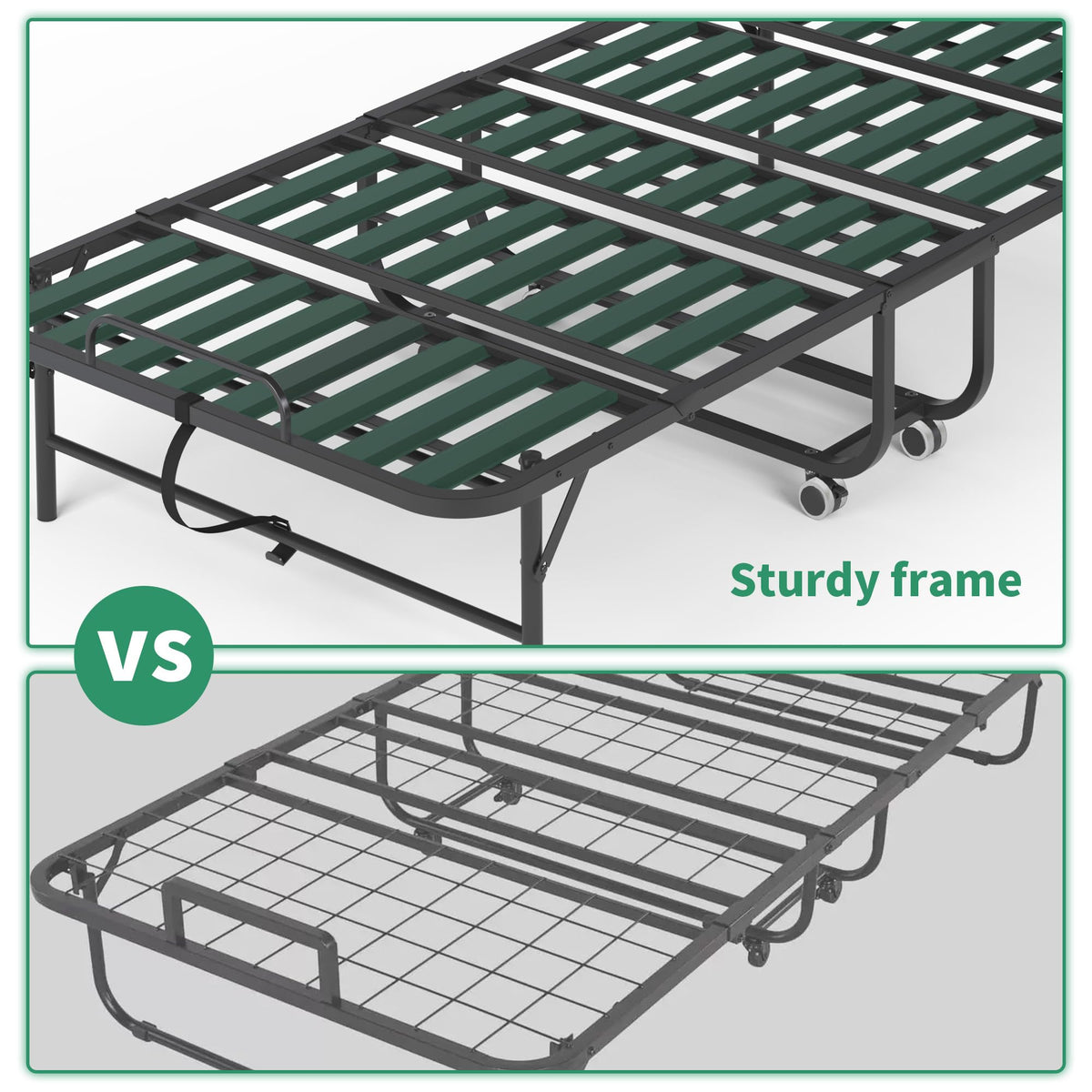 Folding Bed with Mattress, 5-Inch Memory Foam, 500lbs Capacity, Metal Frame X78406