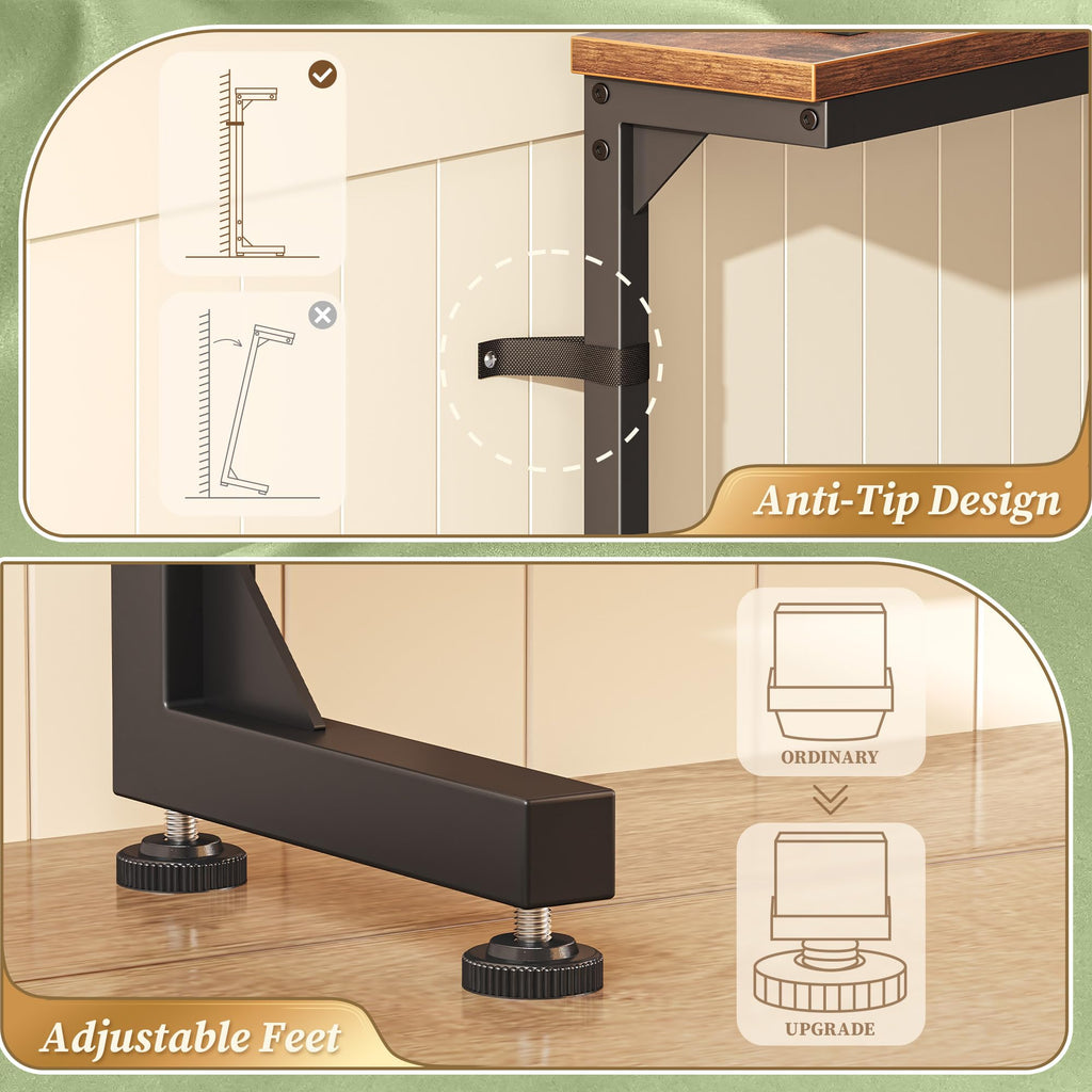 Extendable Behind Couch Table with Outlets H402877