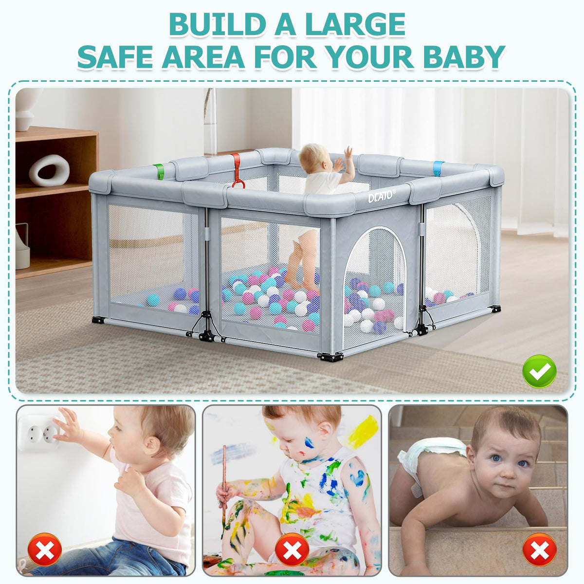 Foldable Baby Playpen 50×50 I94542