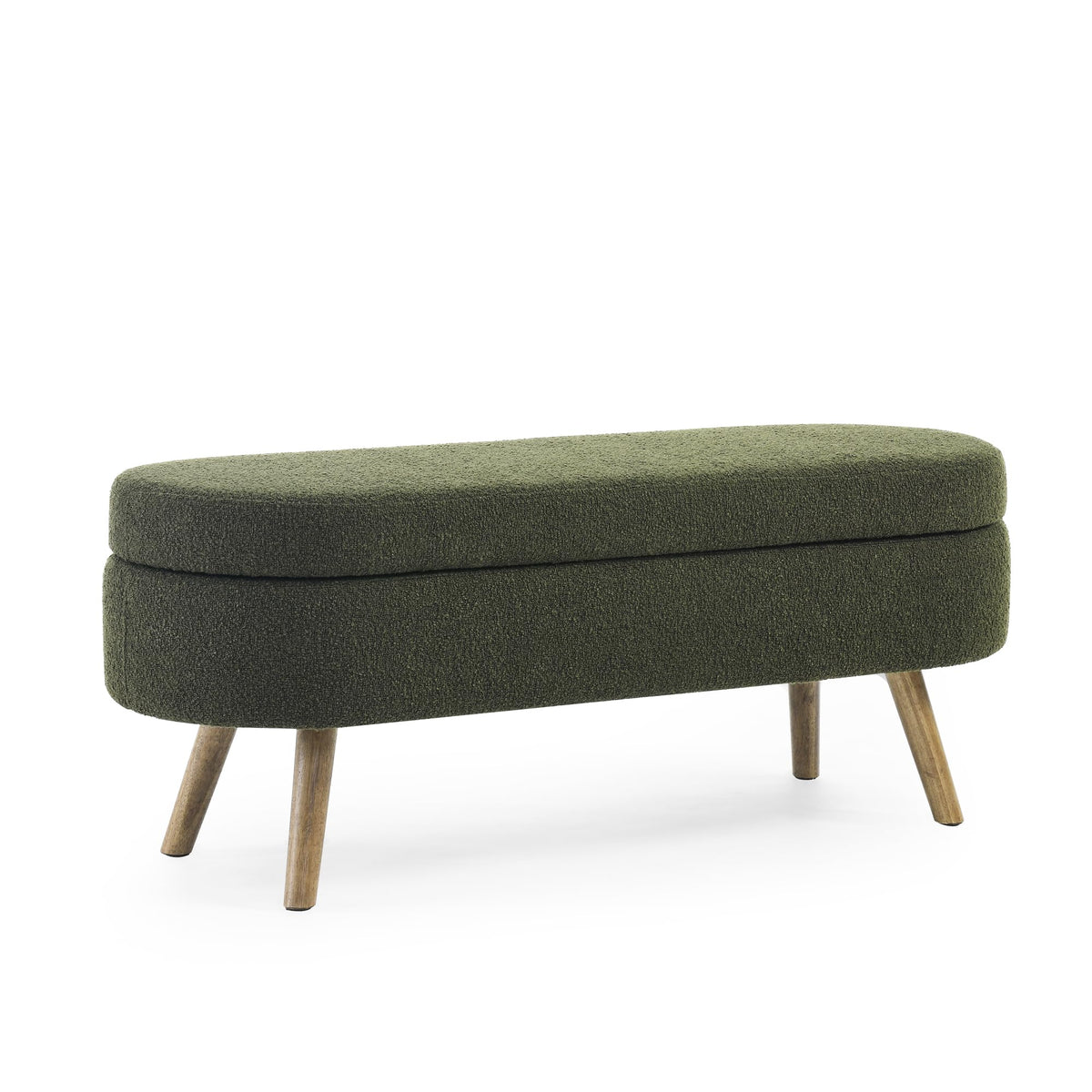 Oval Storage Bench with Rubber Wood Legs O743213