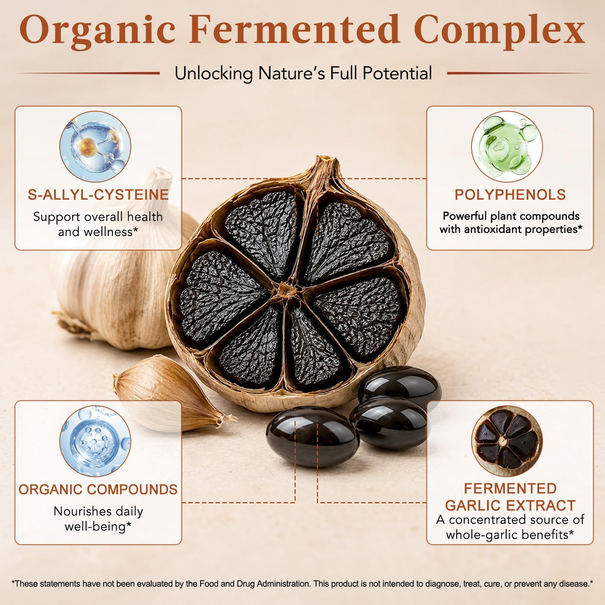 Black Garlic Extract 6000mg Vegetarian 120 Softgels T82991