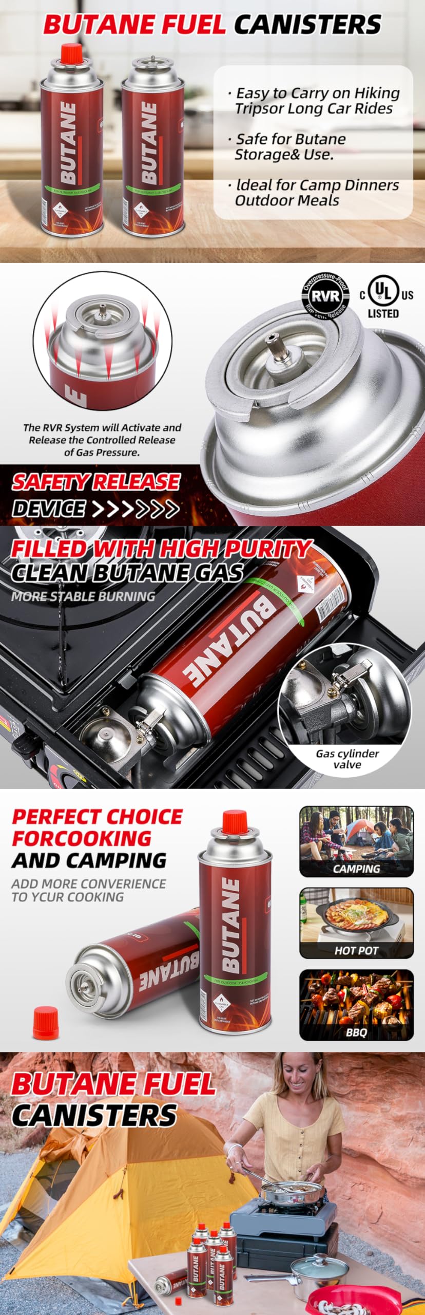 Butane Fuel Canisters H95497
