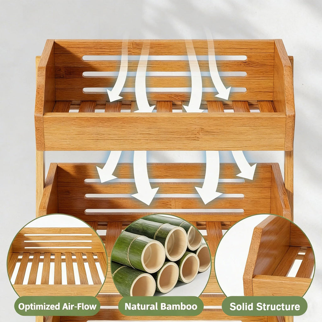 3-Tier Bamboo Fruit & Vegetable Basket Organizer R1840