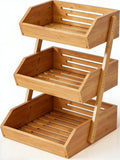 3-Tier Bamboo Fruit & Vegetable Basket Organizer R1840