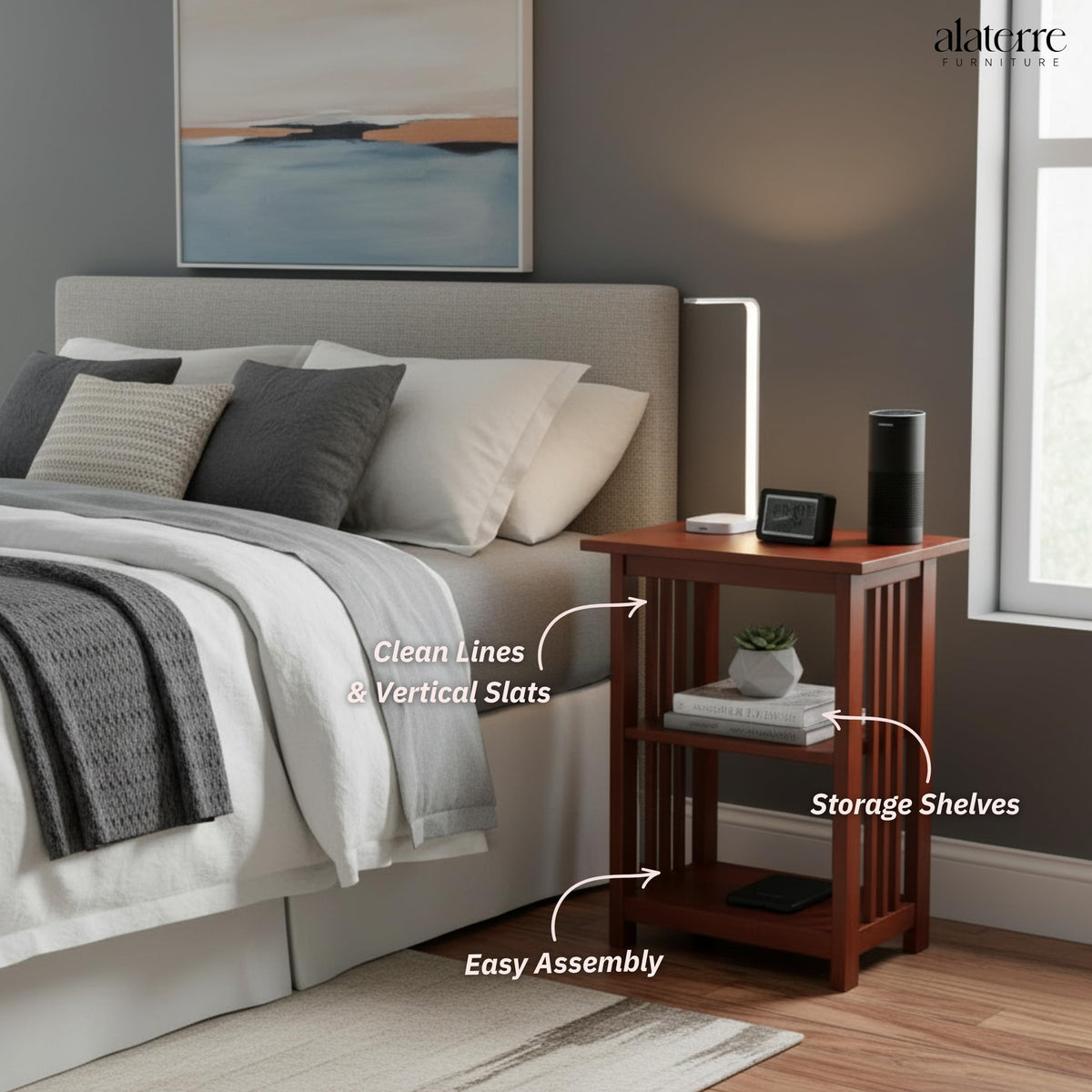 Cherry 3-Tier End Table U2664