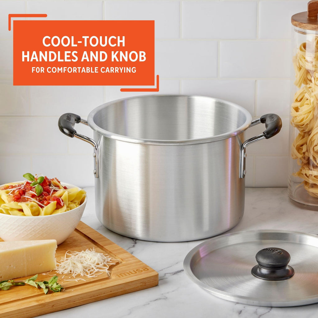 Silver 8 Quart Aluminum Stock Pot with Lid C5258