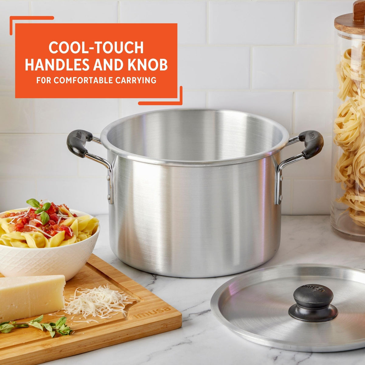 Silver 8 Quart Aluminum Stock Pot with Lid C5258