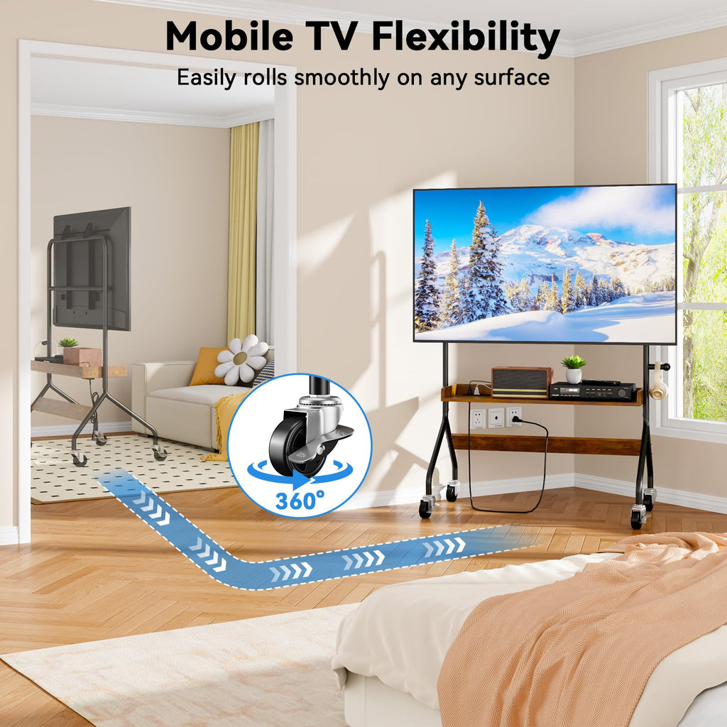 Rolling TV Stand with Power Outlet for 32-75 Inch TV J87781