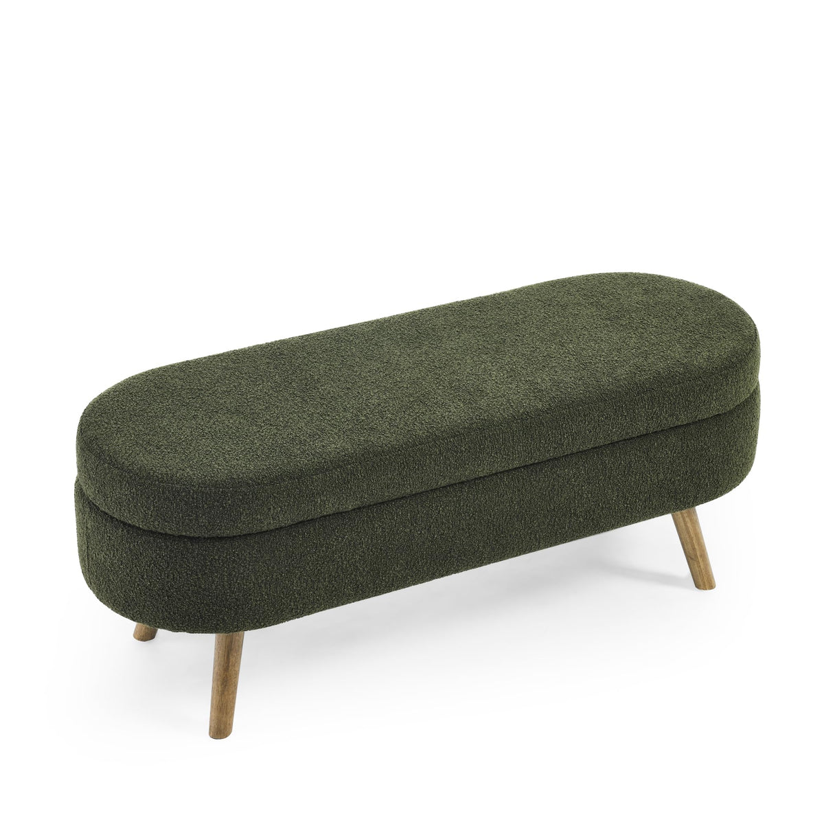 Oval Storage Bench with Rubber Wood Legs O743213