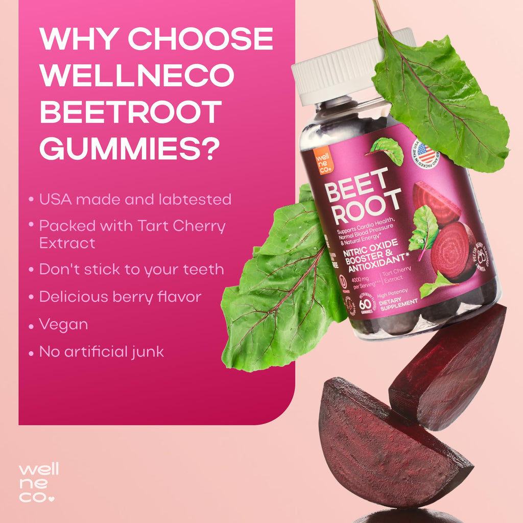 Beet Root Gummies with Tart Cherry, 60 Pcs E4461