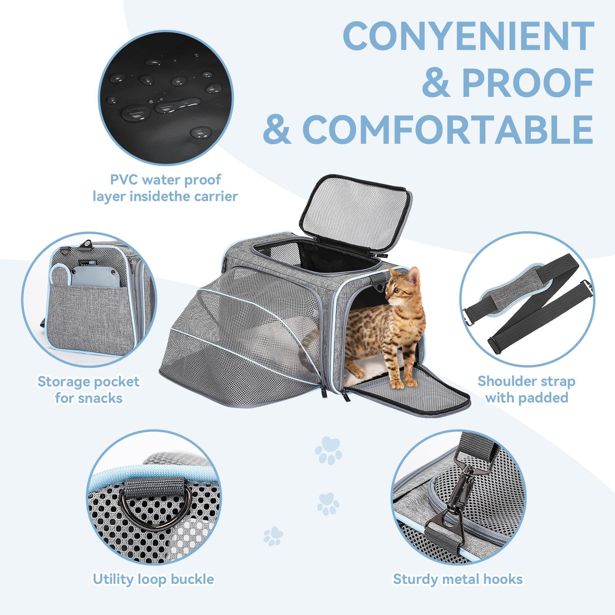 Small Double Expandable Cat Carrier C82837