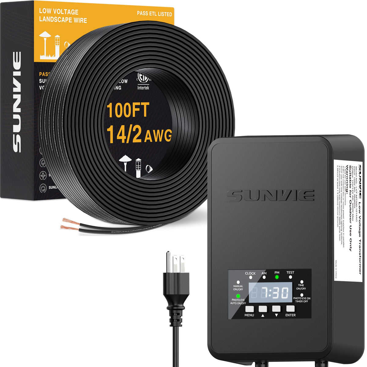 200W Landscape Lighting Transformer with Timer and Photocell Sensor O235