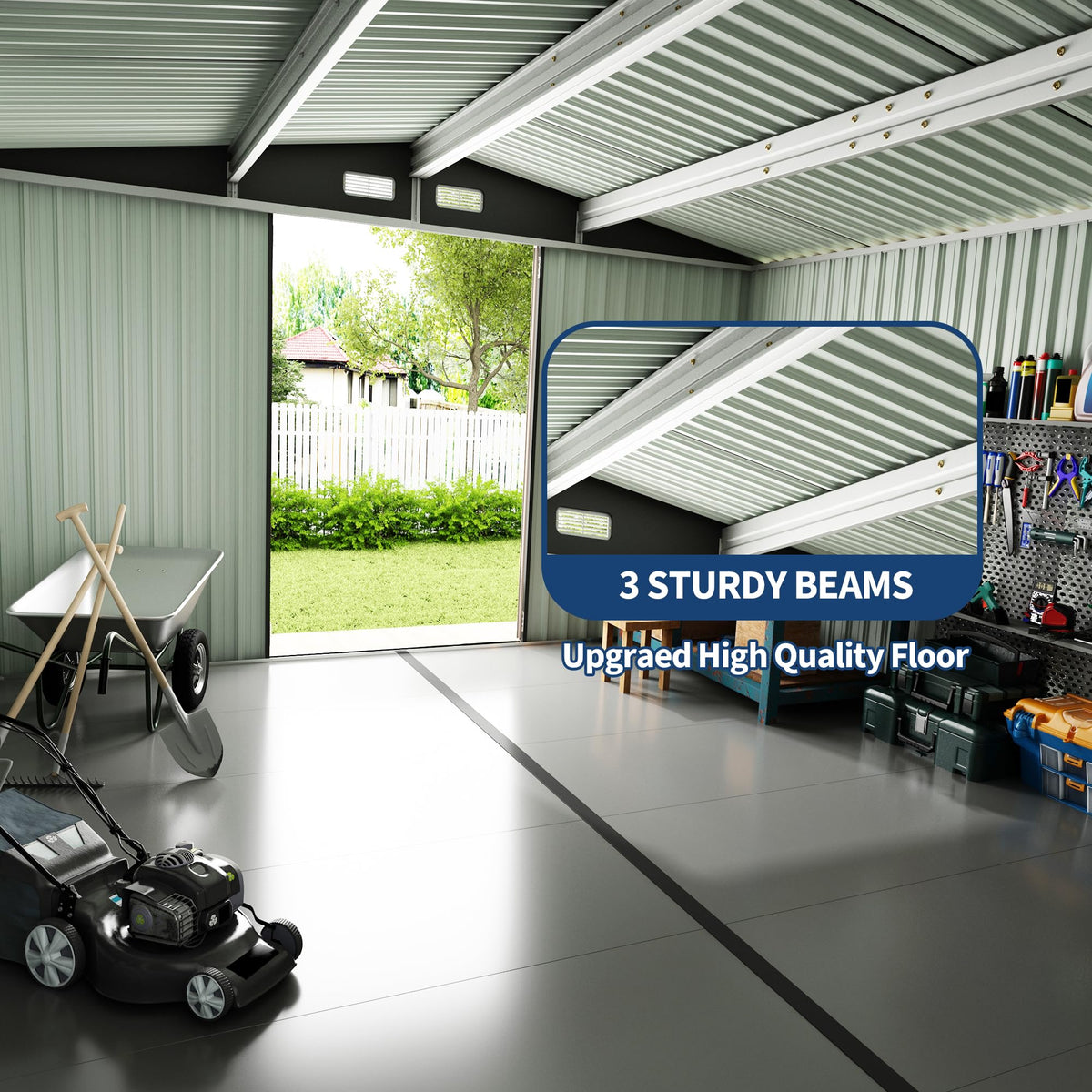 10x14 ft Metal Outdoor Storage Shed W227143