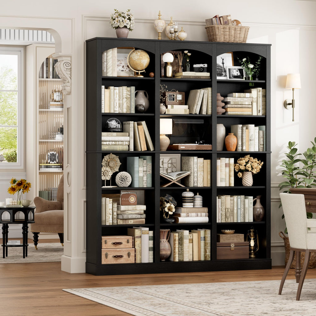 71" 6 Tier Black Bookshelf R530