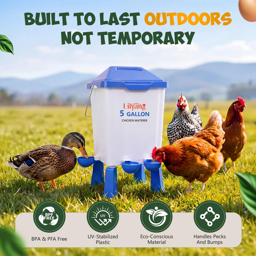 Chicken Feeder and Waterer Set 5 Gallon I94808
