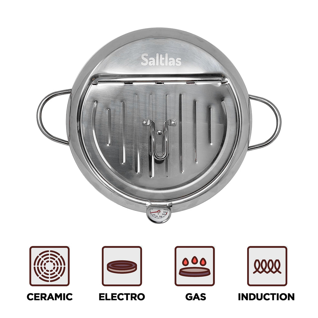 Deep Fryer Pot with Lid, 304 Stainless Steel O81596