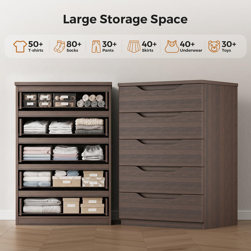 Brown 5 Drawer Dresser A4035