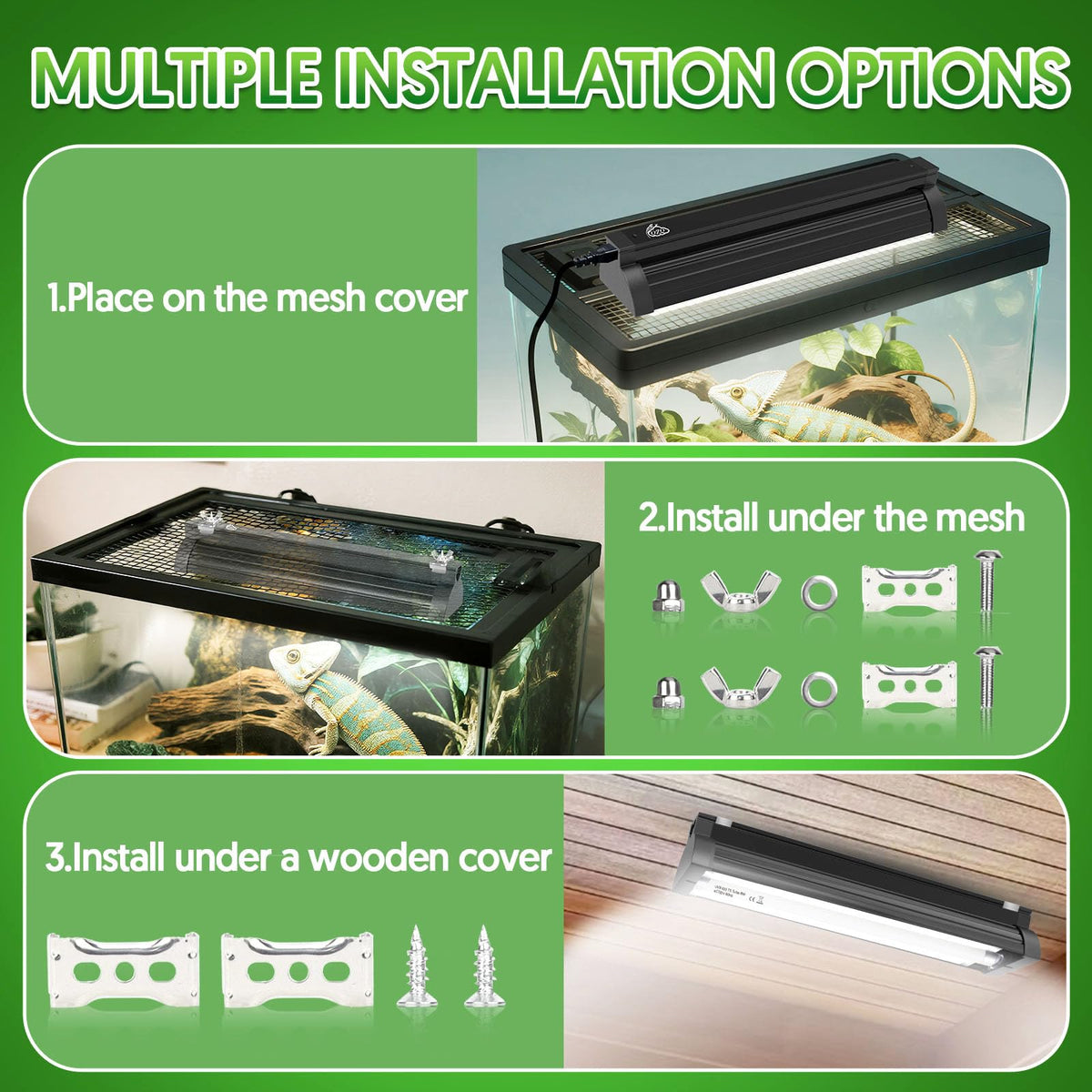 8W UVB Reptile Light Fixture Combo Kit N760