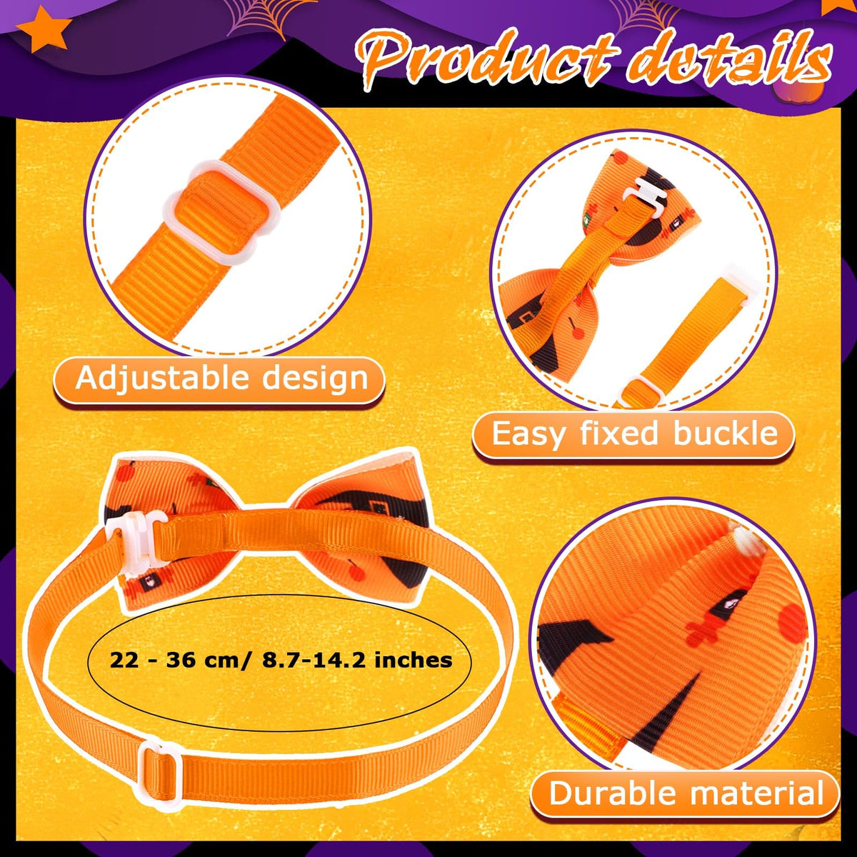 240 Pcs Halloween Dog Bows Tie Collars V2872