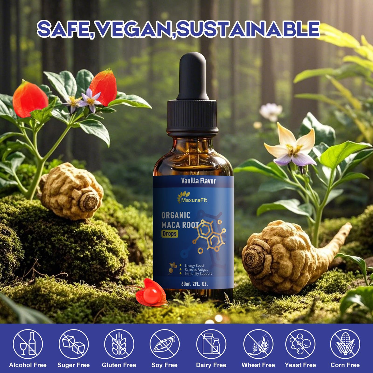 Maca Root Ashwagandha Liquid Drops 4 fl oz 2 Pack K33342