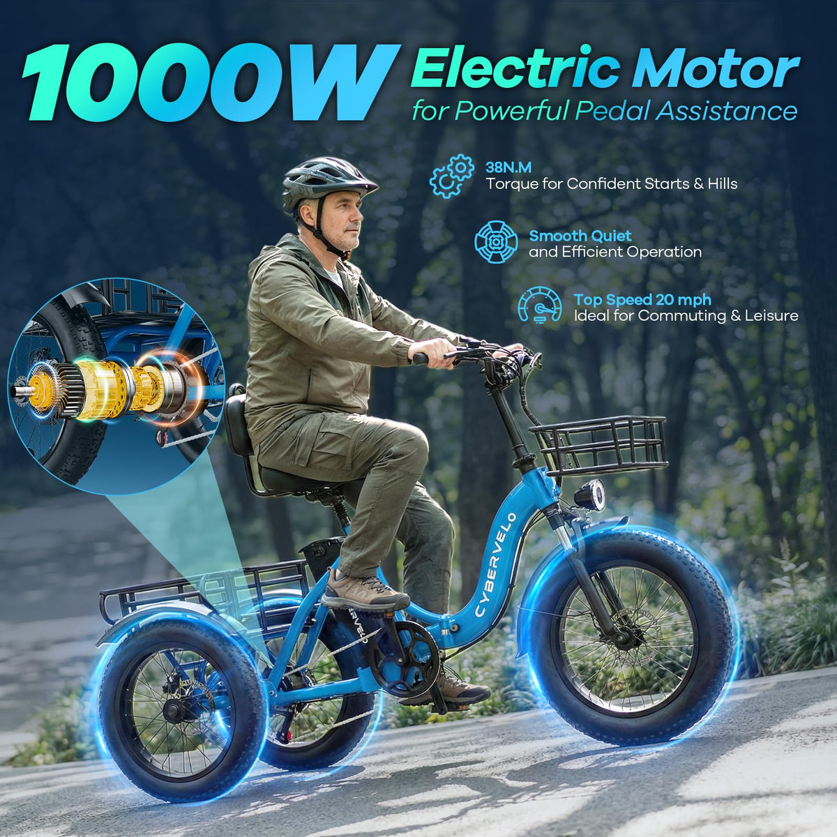 Fat Tire Folding Electric Trike D121119