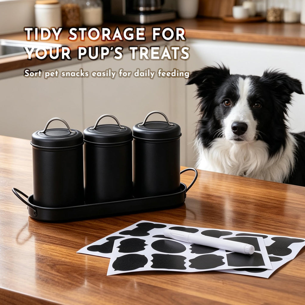 Airtight Dog Treat Container Set with Lid and Tray F90683