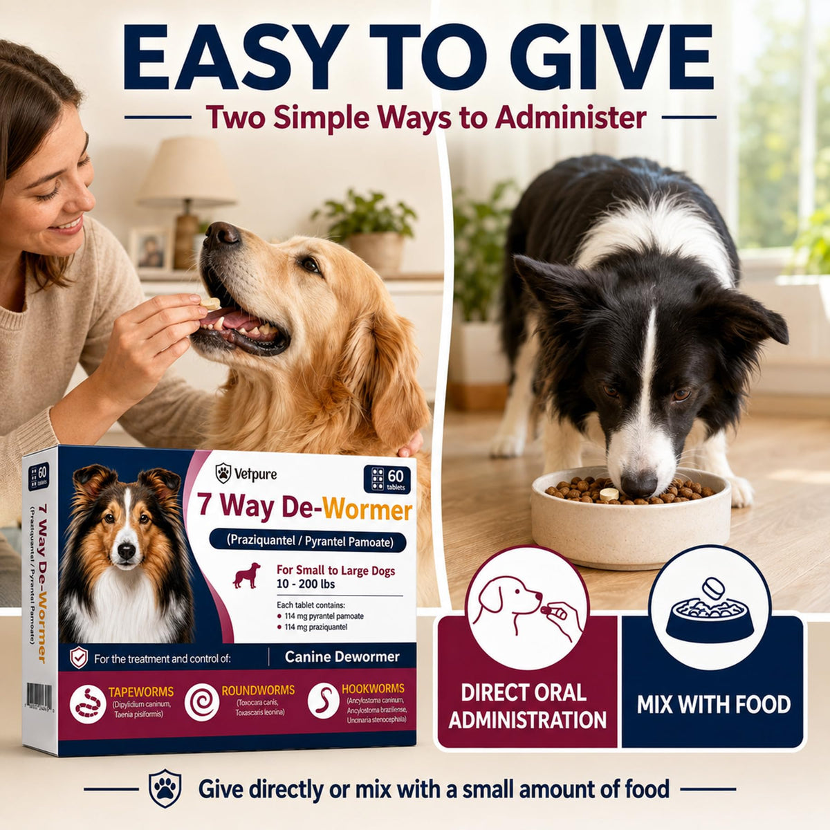 Dog Dewormer Tablets 60 Count M28782