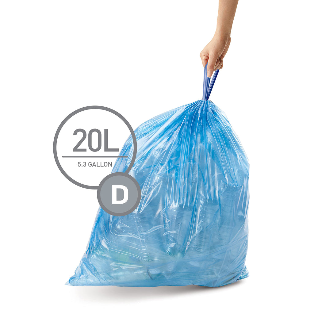 60 Count Drawstring Trash Bags, 20 Liter / 5.3 Gallon Y51743