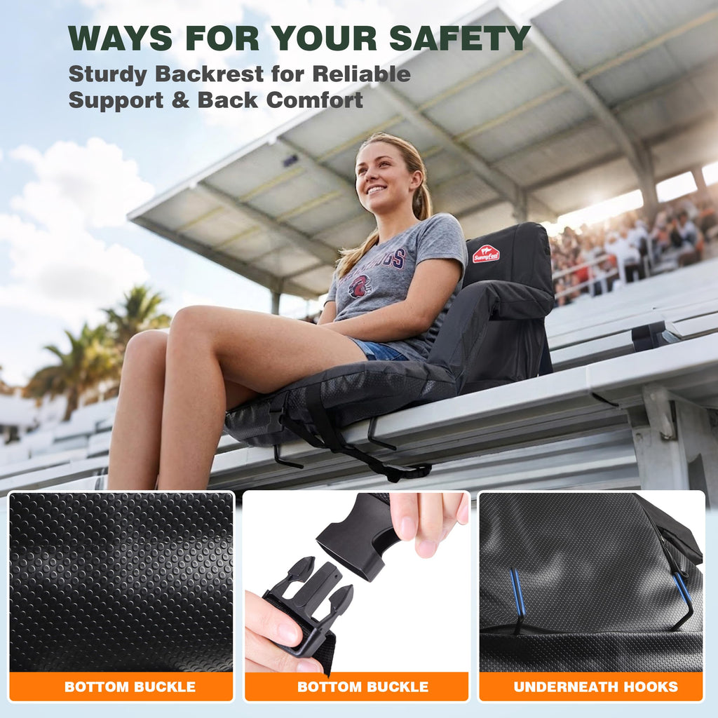 Foldable Stadium Seats 2-Pack with Shoulder Straps A509416