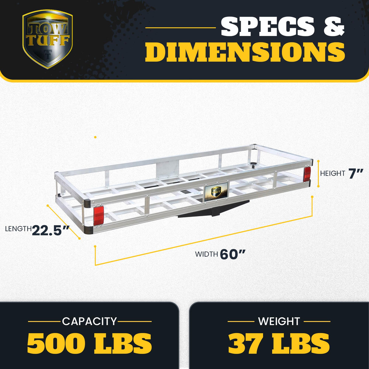 60 in Aluminum Hitch Carrier 500 lb H3438