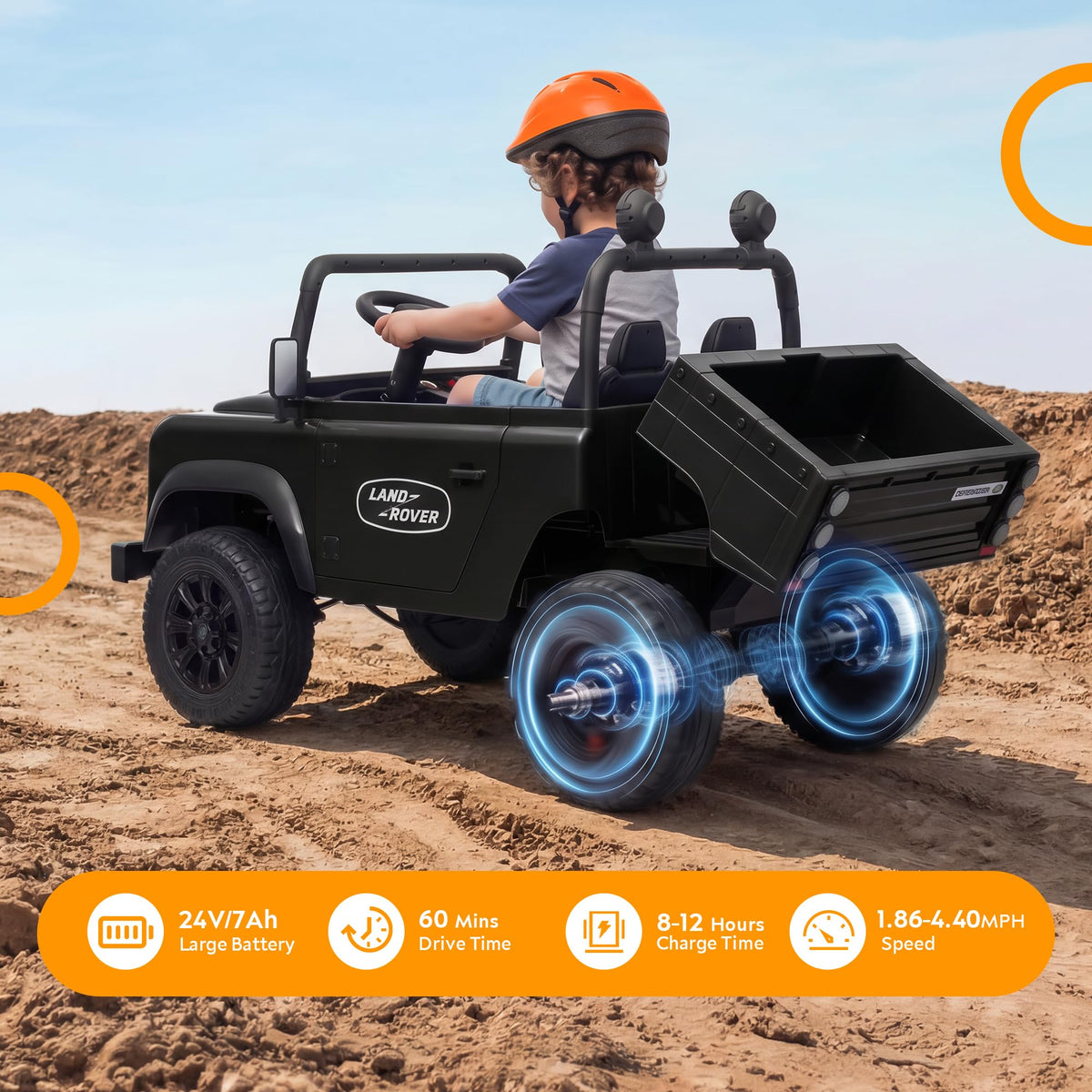 Black 24V Ride On Dump Truck X988