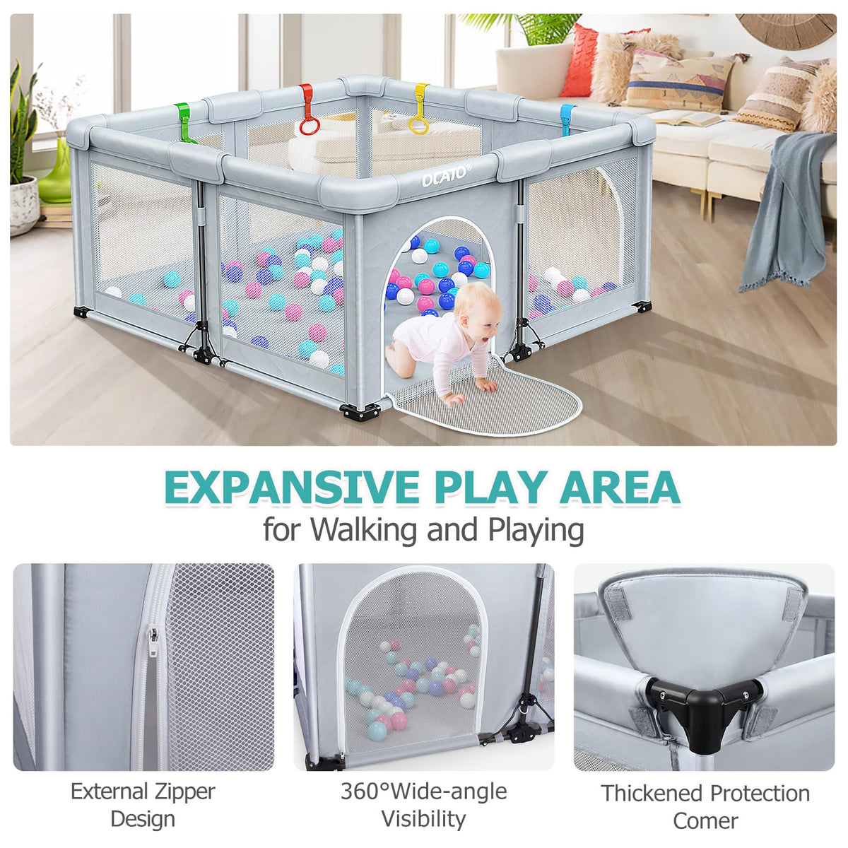 Foldable Baby Playpen 50×50 I94542