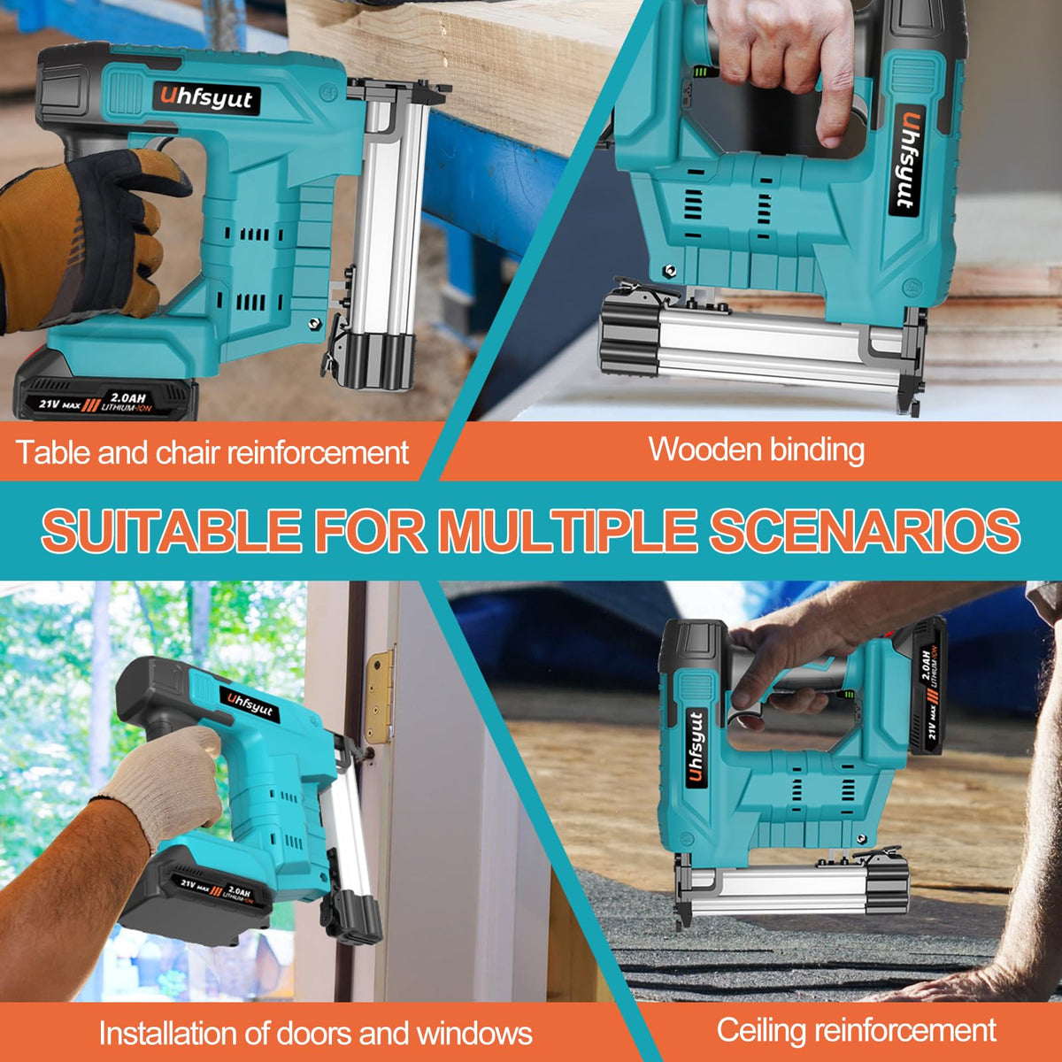 Cordless 21V 2 in 1 Brad Nailer and Staple Gun N877