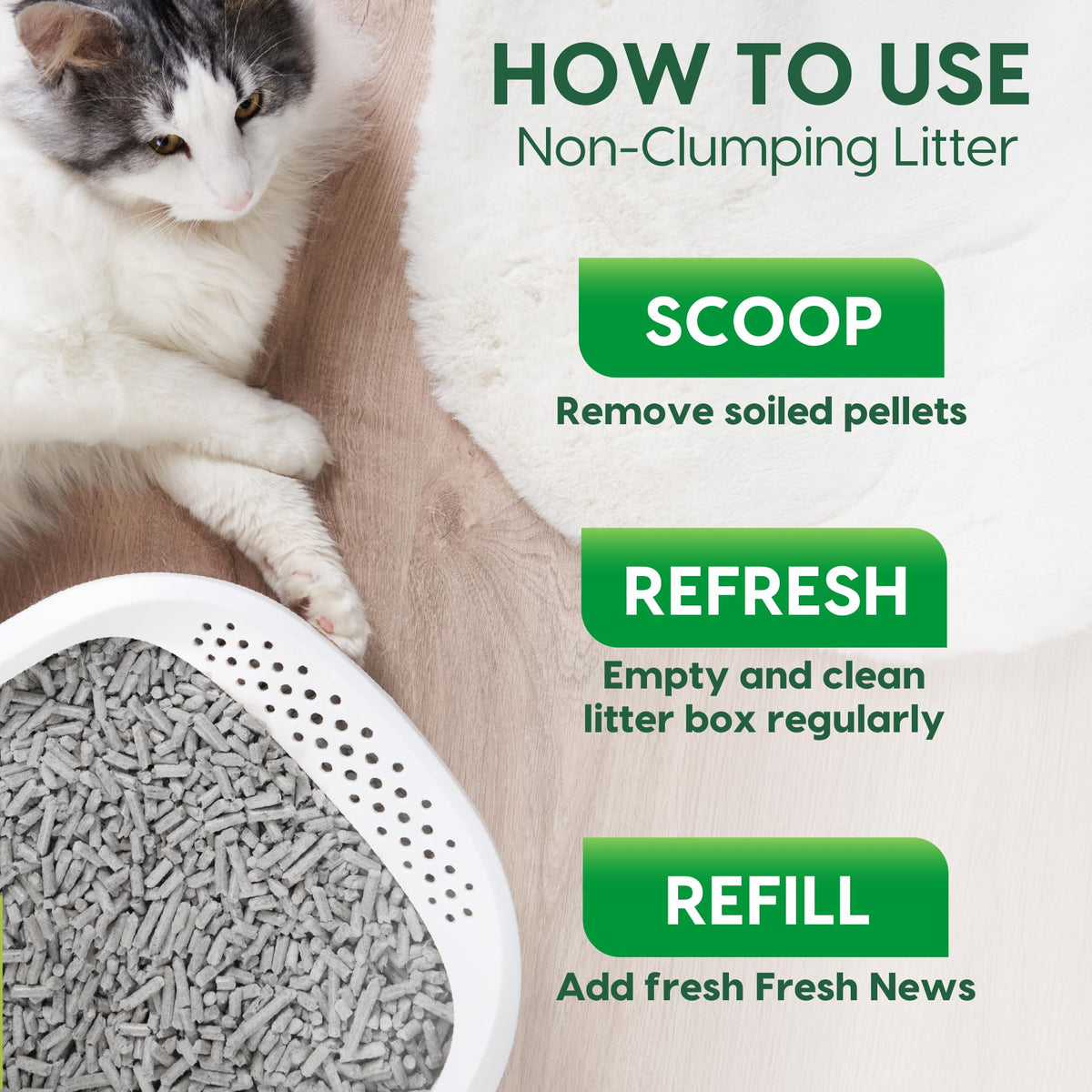 Paper Non-Clumping Cat Litter 12 Pound E338