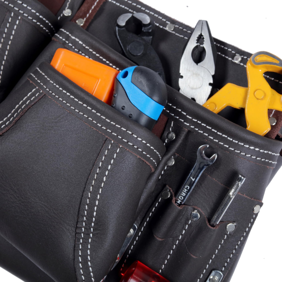 Brown Leather 2-Inch Tool Belt with 12 Pockets N23884