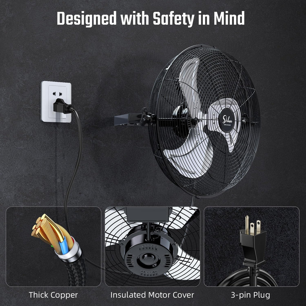 18 Inch 3 Speed Metal Wall Mount Fan M80107