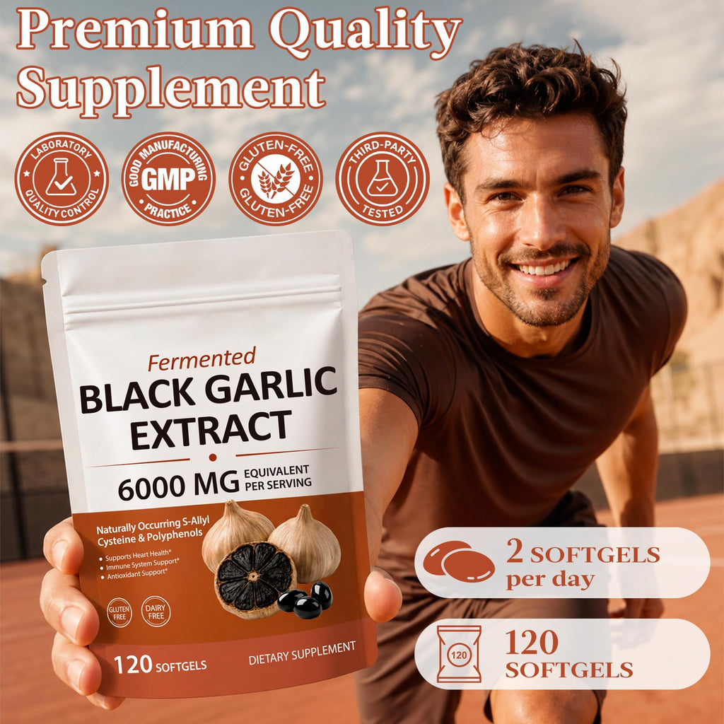 Black Garlic Extract 6000mg Vegetarian 120 Softgels T82991