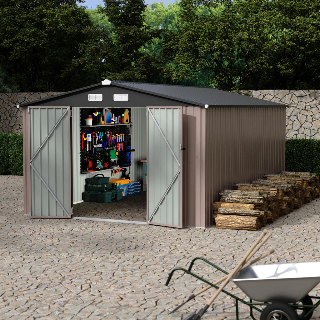 10x14 ft Metal Outdoor Storage Shed W227143