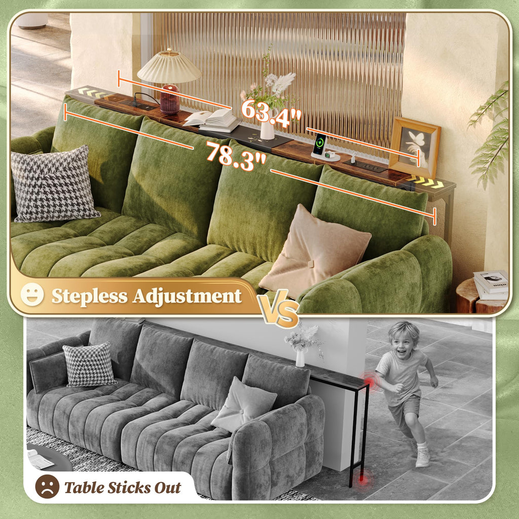 Extendable Behind Couch Table with Outlets H402877
