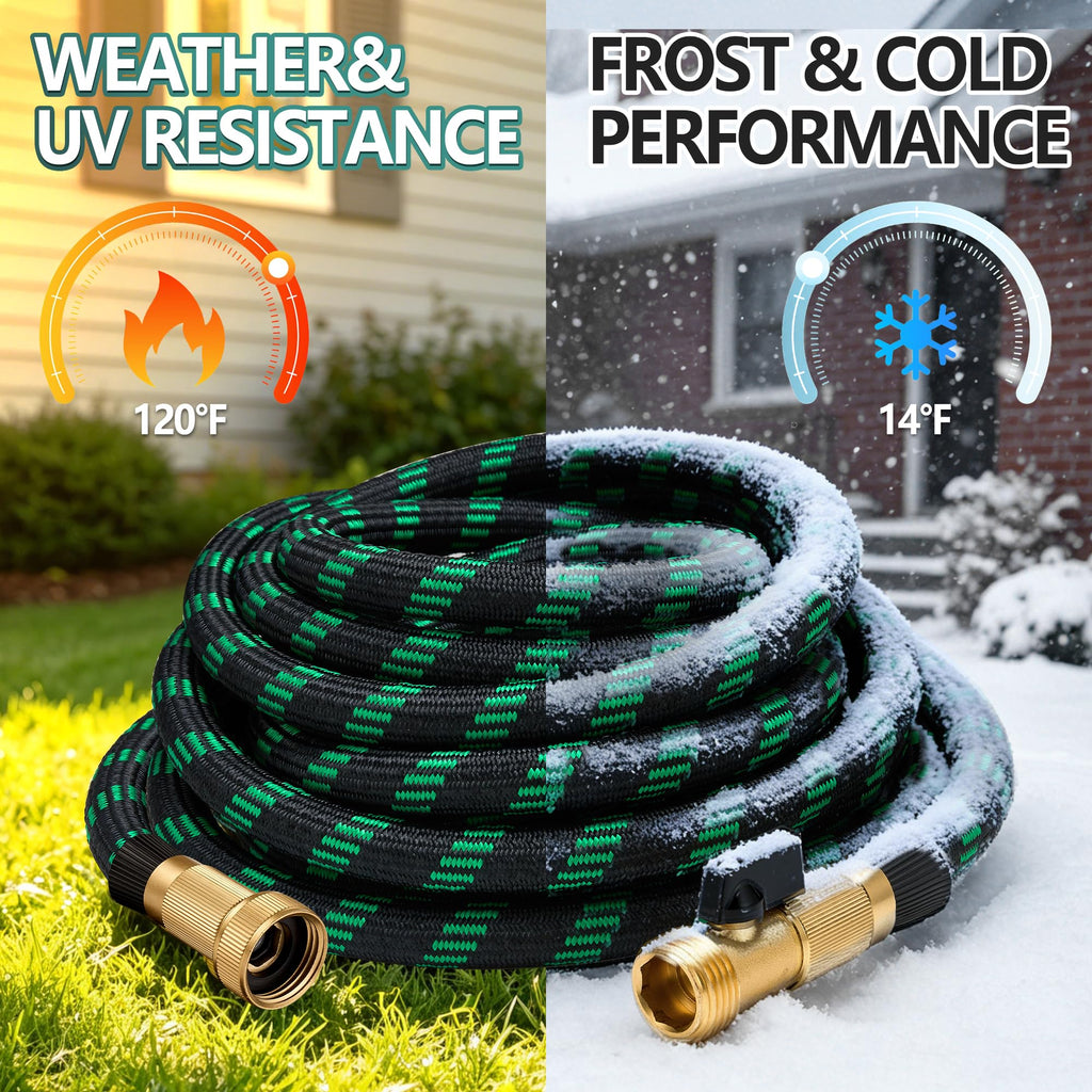 100 ft Lightweight Flexible Garden Hose with 10-Function Nozzle R63290