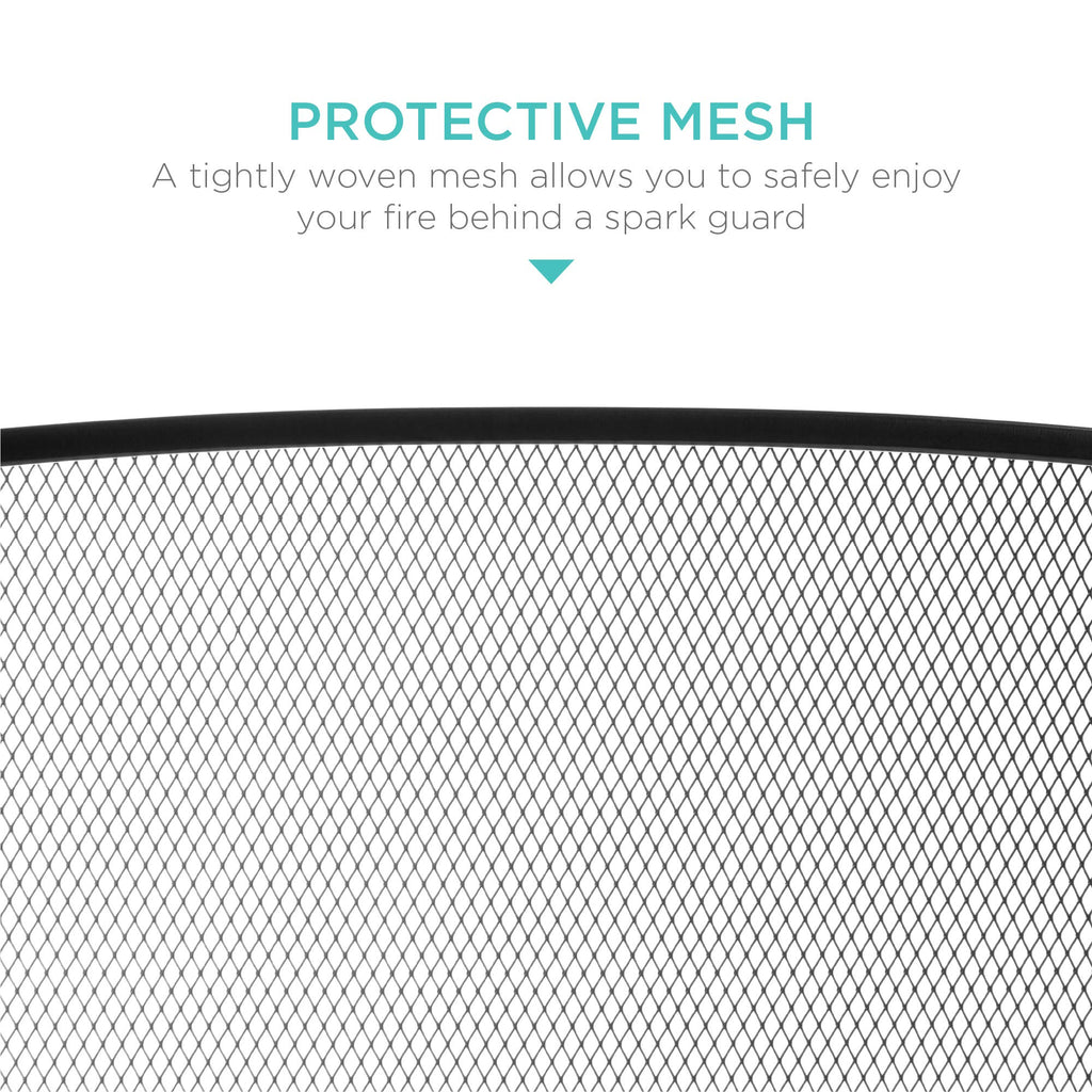 47.5x27.25in 3-Panel Steel Mesh Fireplace Screen Q6307