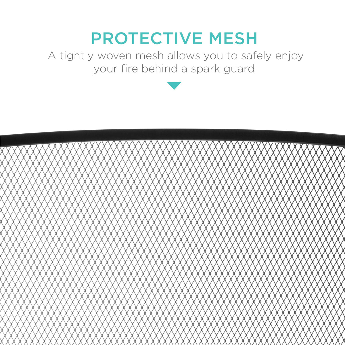 47.5x27.25in 3-Panel Steel Mesh Fireplace Screen Q6307