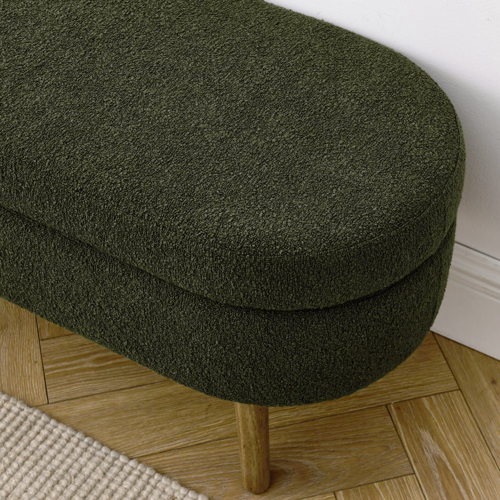 Oval Storage Bench with Rubber Wood Legs O743213