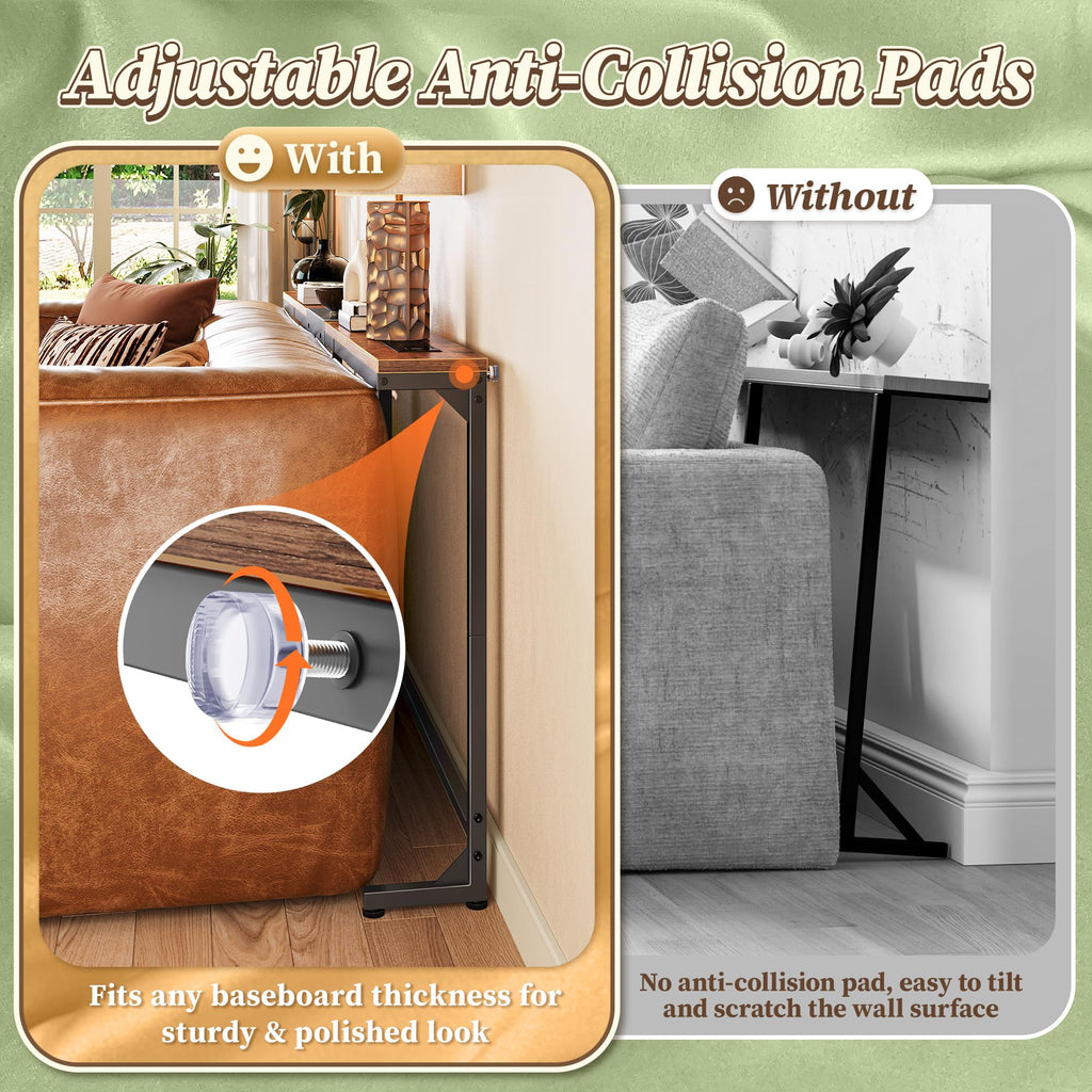 Extendable Behind Couch Table with Outlets H402877