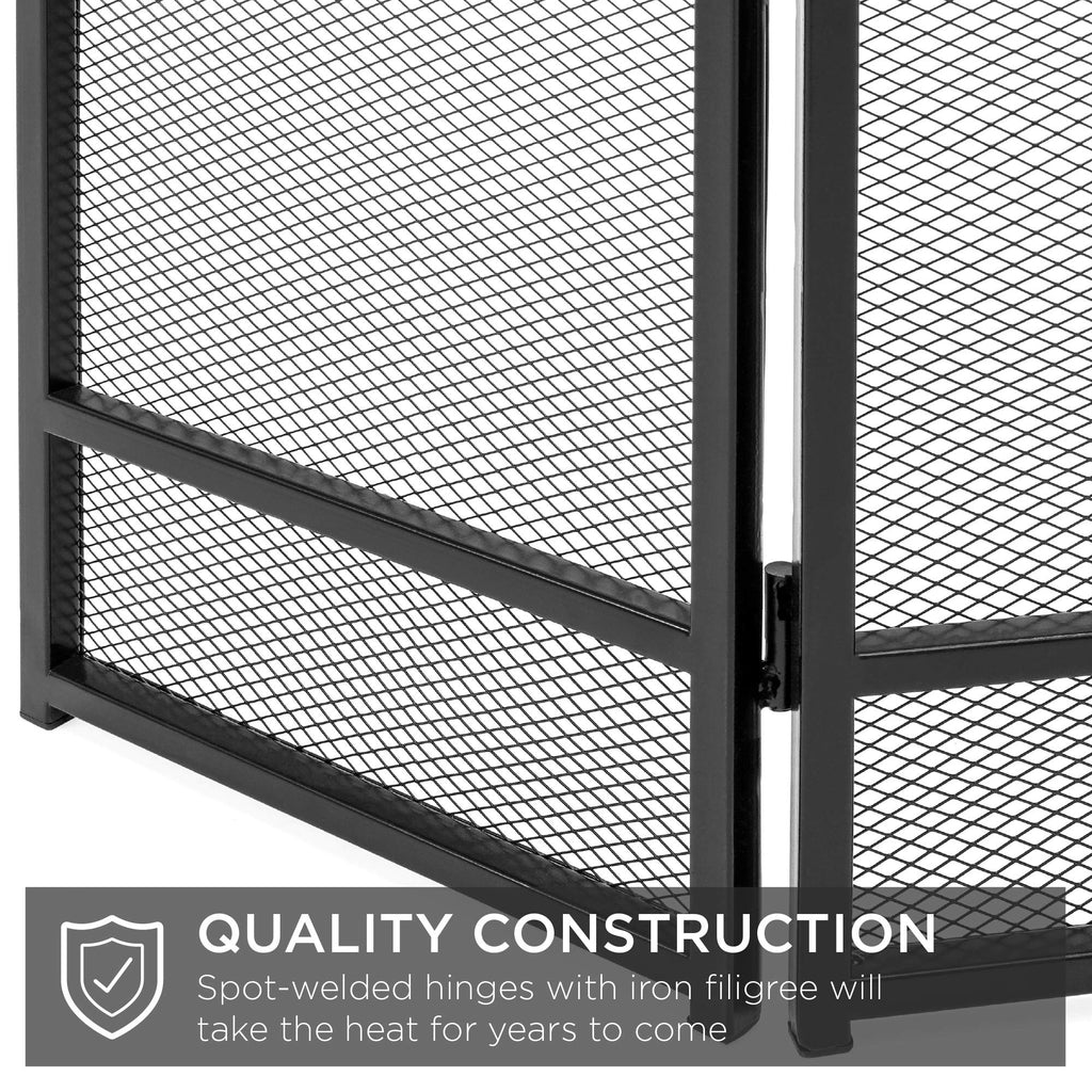 47.5x27.25in 3-Panel Steel Mesh Fireplace Screen Q6307